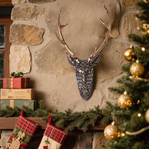 GIGICICI 157x87 Inch Mosaic Deer Head Wall Decor