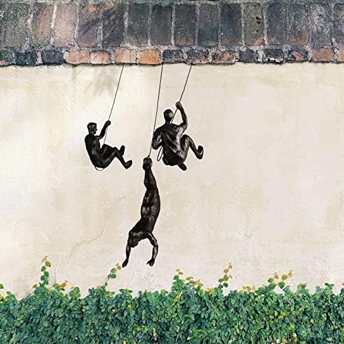 Large Set of 3 Climbing Man Wall Art Decor Sculptures