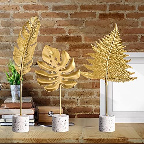 Gold Leaf Statues Modern Metal Desk Decoration