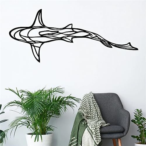 FYNBSSA 3D Metal Wall Art Shark Sculpture