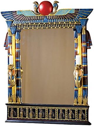Design Toscano Egyptian Snake Wadjet Wall Sculpture Mirror with Cobra Candle Holders