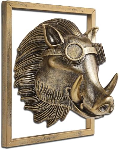 JJALIGHTS Exquisite Resin Warthog Wall Sculpture