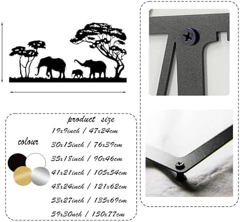 Veplsur Elephant Family Metal Wall Art Modern Safari Sculpture