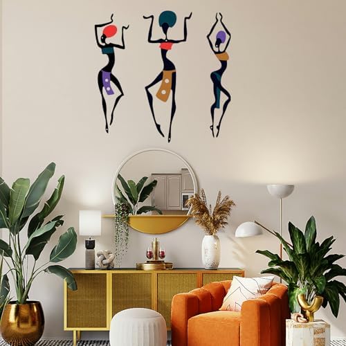 African Wall Art 3 Piece Metal Decor Set