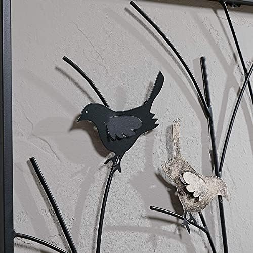KUWIVO Metal Birds on Branches Wall Art Sculptures 25x295 Inch