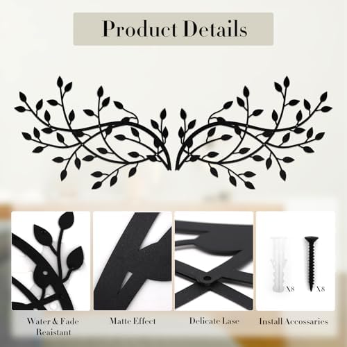 Meltset Metal Leaf Wall Decor Wrought Iron Scroll Art