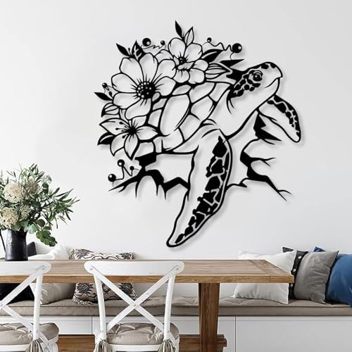Cadeali Gold Metal Sea Turtle Wall Decor 30x27