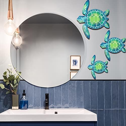 Bucherry Blue Green Wooden Sea Turtle Wall Decor