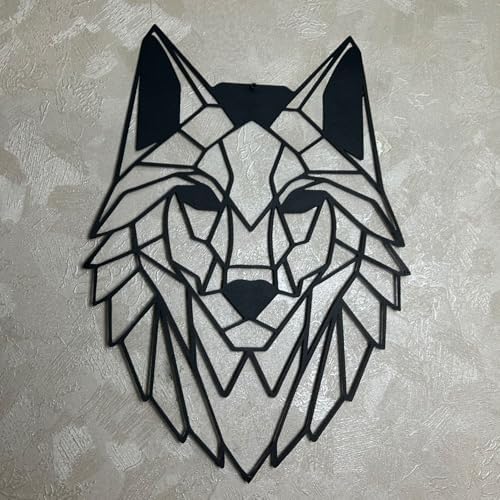 Alpha Wolf Metal Wall Art 24x18 Inches Modern Decor Sculpture