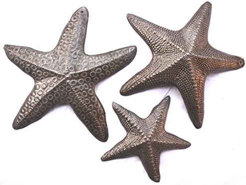 Starfish Wall Art Set of 3 Recycled Nautical Decor