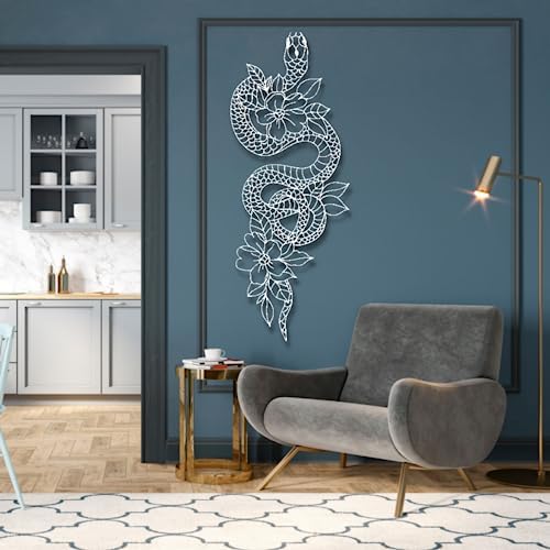 Fayholy Gold Snake and Flower Wall Sculpture