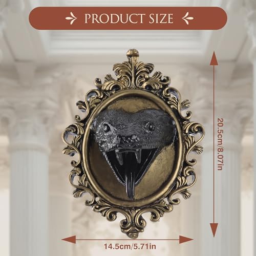 Gothic Animal Head Wall Sculpture Snake Decor