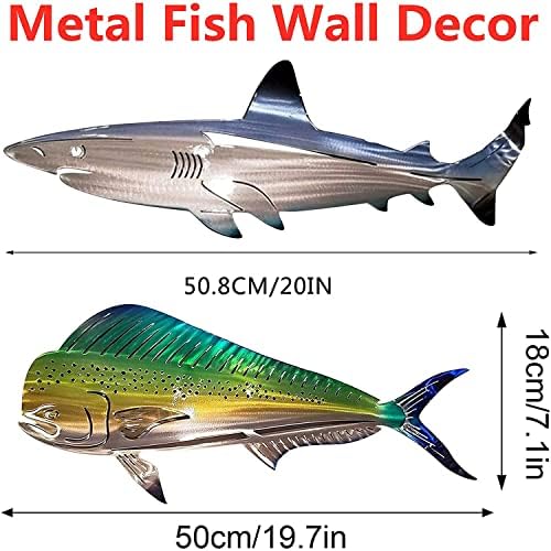 Shiny Shark Metal Wall Decor Art Sculpture