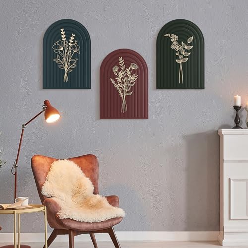 Heiple 3D Boho Floral Wall Decor Set Of 3