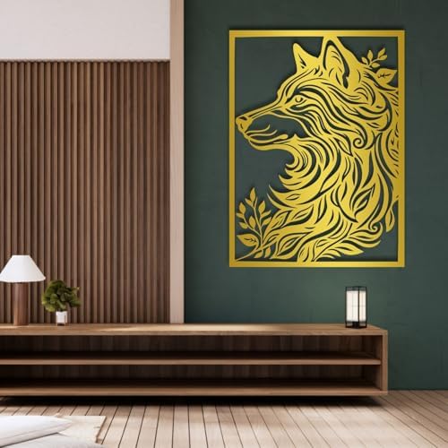 Hotuijxca Wolf Metal Wall Art 47x35 cm