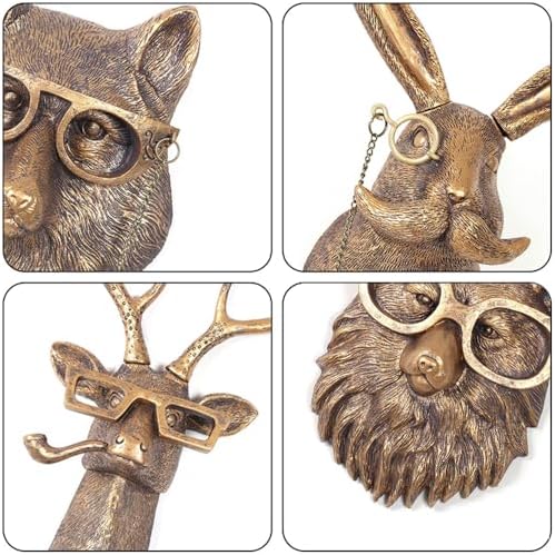 Joogour Head Wall Decor Set of 5 Resin Animal Sculptures