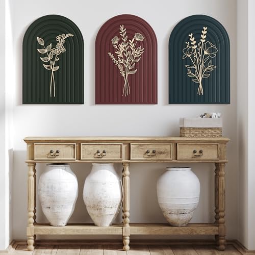Heiple 3D Boho Floral Wall Decor Set Of 3