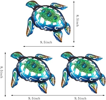 BVLFOOK Sea Turtle Wall Decor Set of 3 10 Inch