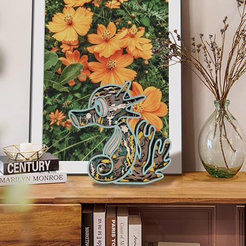 FNYDOX Seahorse Wall Wood Carving Decor