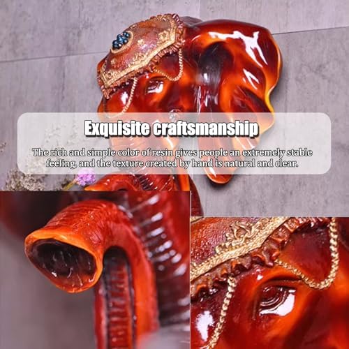 Artificial Resin Elephant Head Wall Sculpture 3D Large Faux Taxidermy Wall Decor