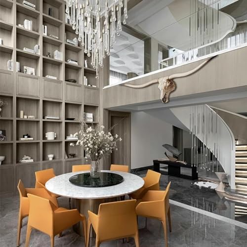 Faux Longhorn Skull Wall Decor - Handmade Taxidermy Bull Head Wall Hanging