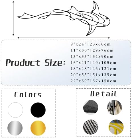 ICEWQOQU Shark Metal Wall Decor - Modern Design