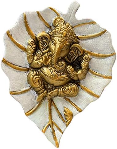 Charmy Crafts Ganesha On Leaf Wall Sculpture