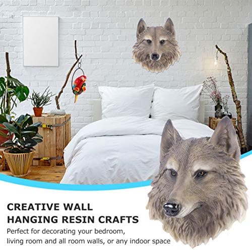 VOSAREA Resin Wolf Head Wall Decor