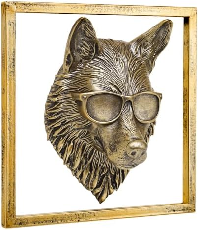JJALIGHTS Wolf Wall Decor with Metal Frame
