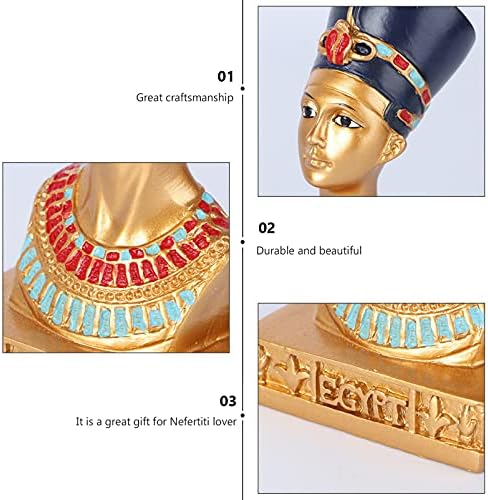 BESPORTBLE Nefertiti Statue Resin Sculpture Home Decor