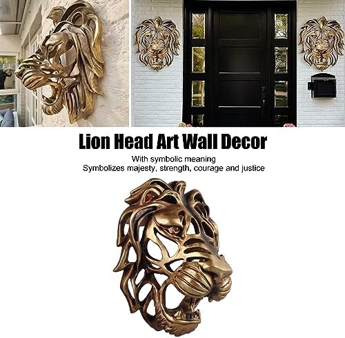 Gold Lion Wall Art Sculpture 8in Wall Decor for Living Room