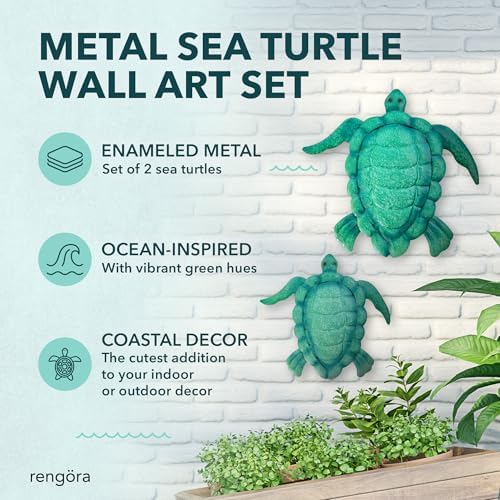 Reng Rara Sea Turtle Wall Art Set - Nautical Decor for Indoor and Outdoor Use