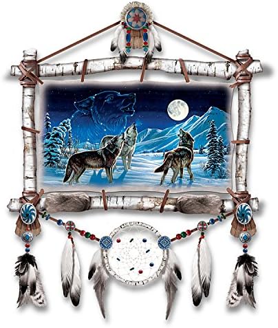 Cynthie Fisher Wolf Art Dreamcatcher Wall Plaque