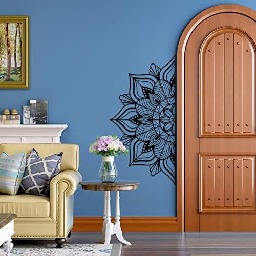 ESTART Large Metal Mandala Wall Art Black