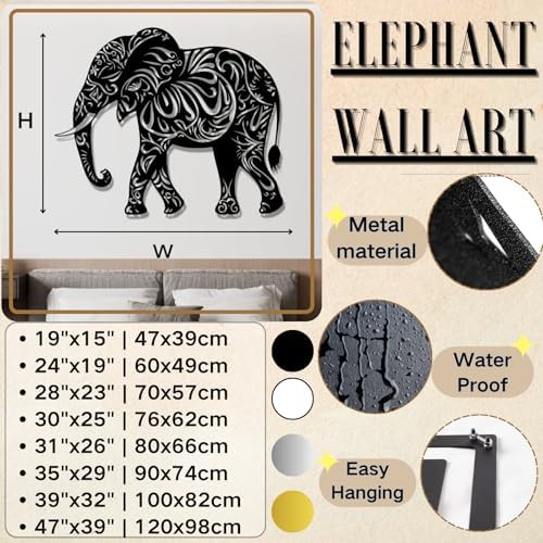 Mandala Elephant Metal Wall Art 19x15
