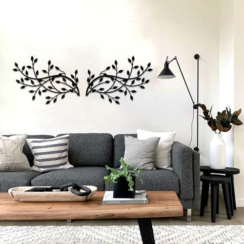 Meltset Metal Leaf Wall Decor Wrought Iron Scroll Art