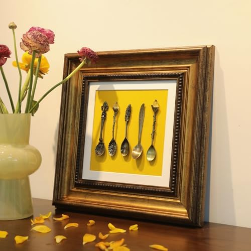 Vintage Wall Art Sculpture with Gold Frame