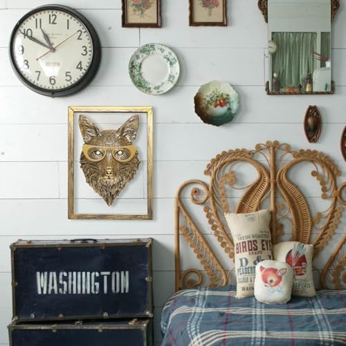 Animal Heads Wall Decor with Metal Frame 1