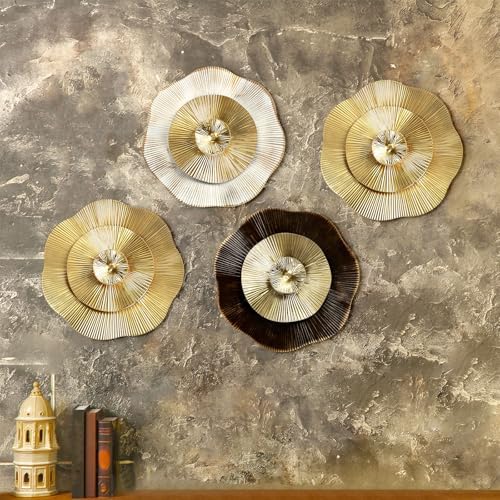 Shimeyao 4 Pcs 12 Inch Gold Metal Wall Decor Sculptures