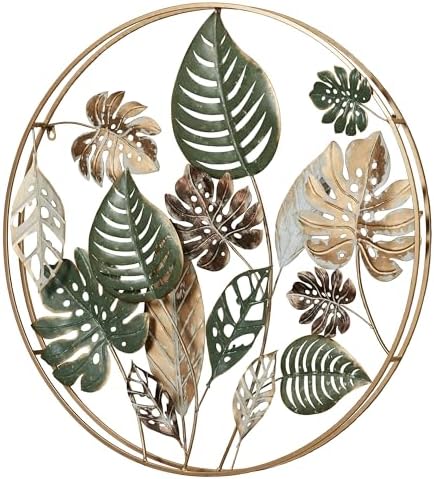 Touch of Class Tropical Impressions Green and Gold Botanical Leaf Wall Sculpture 1