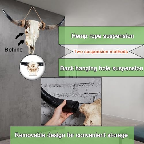 Faux Longhorn Skull Wall Decor - 31x24x7 Inch