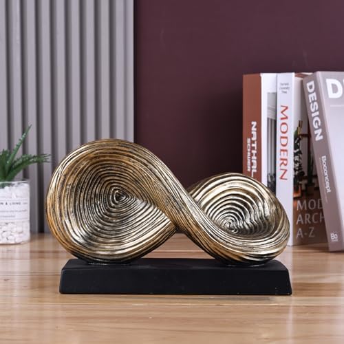 Abstract Art Infinity Loop Sculpture in Gold