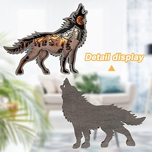 Laozai Wooden Forest Animals Wolf Wall Decor