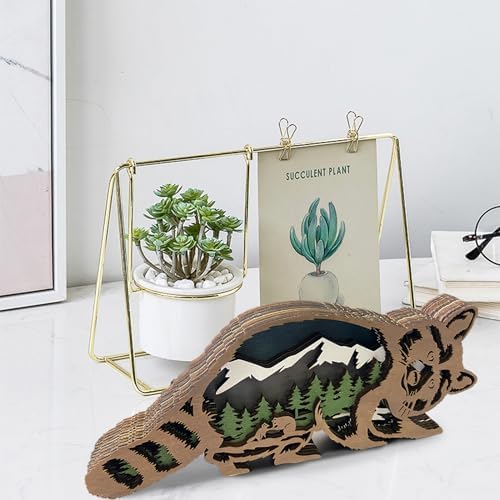Laozai Raccoon Wooden Wall Decor Rustic Forest Scene Art
