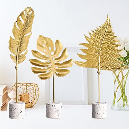 Gold Leaf Statues Modern Metal Desk Decoration