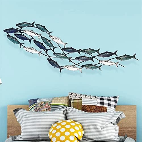 Coastal Metal Fish Wall Decor 59 x 165 Large Nautical Art Sculpture