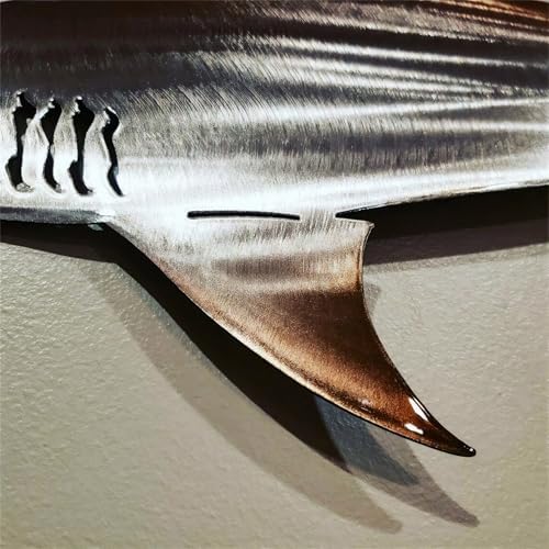 CATPAN Shark Wall Decor 50cm Stainless Steel Art