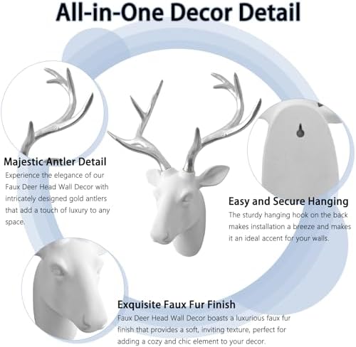 SAC SMARTEN ARTS Wall Mounted Deer Head Sculpture
