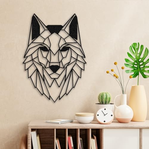 Alpha Wolf Metal Wall Art 24x18 Inches Modern Decor Sculpture