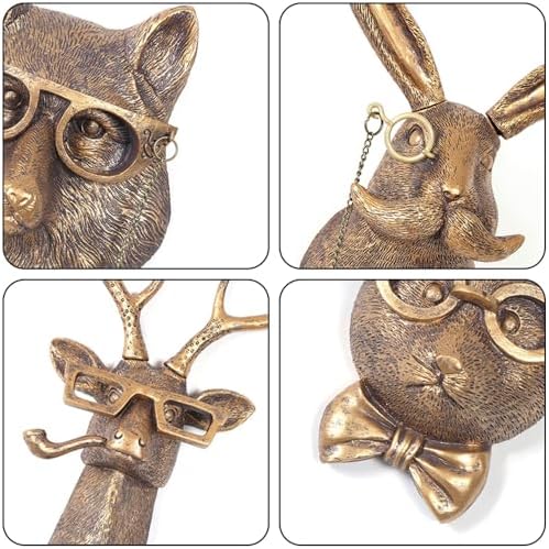 Joogour Wall Decor Animal Head Sculpture Rat 3D Display